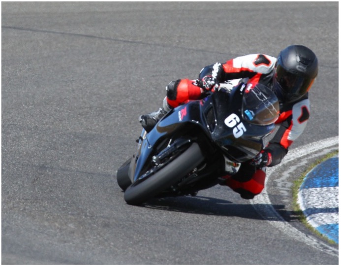 Ben Covich riding a motorcycle