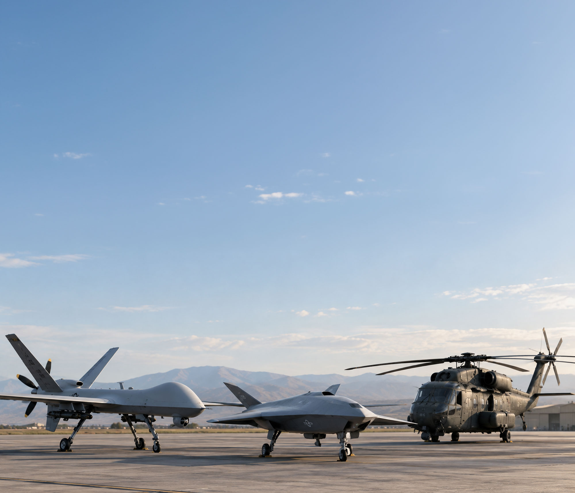 UAV, Loyal Wingman Aircraft and Military helicopter