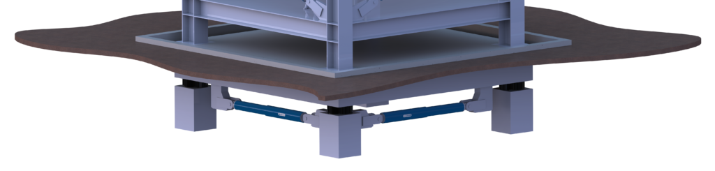 Rendering of a base isolation system.