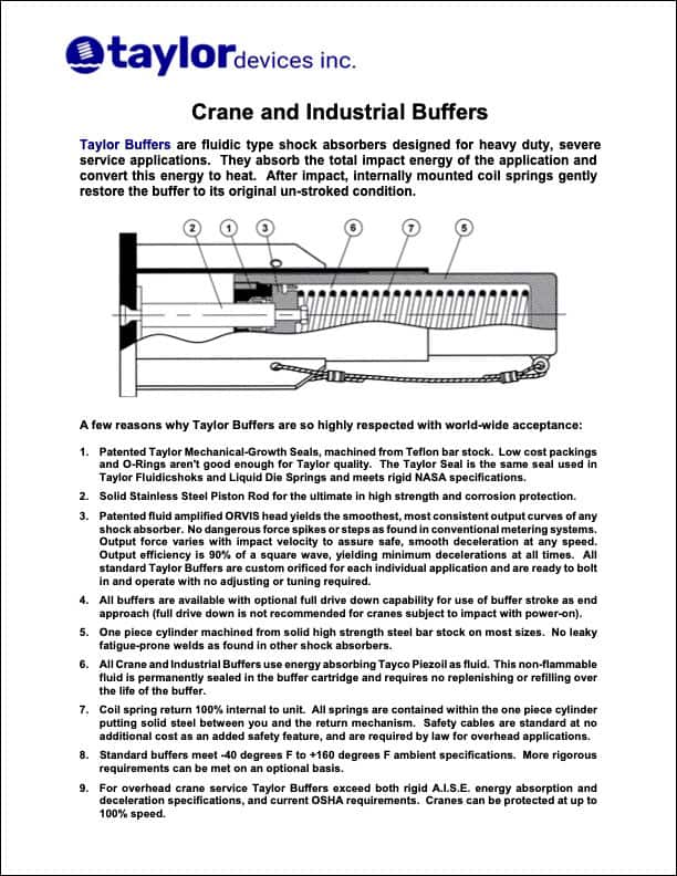 Taylor Crane Buffer Brochure