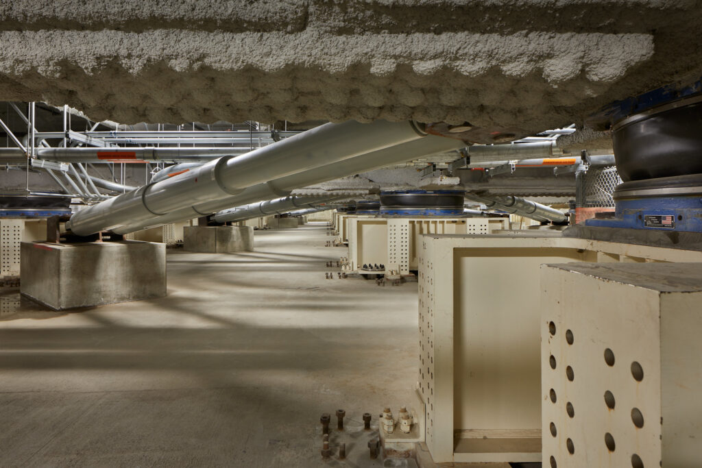 Fluid viscous dampers used with base isolation system at Loma Linda University Medical Center