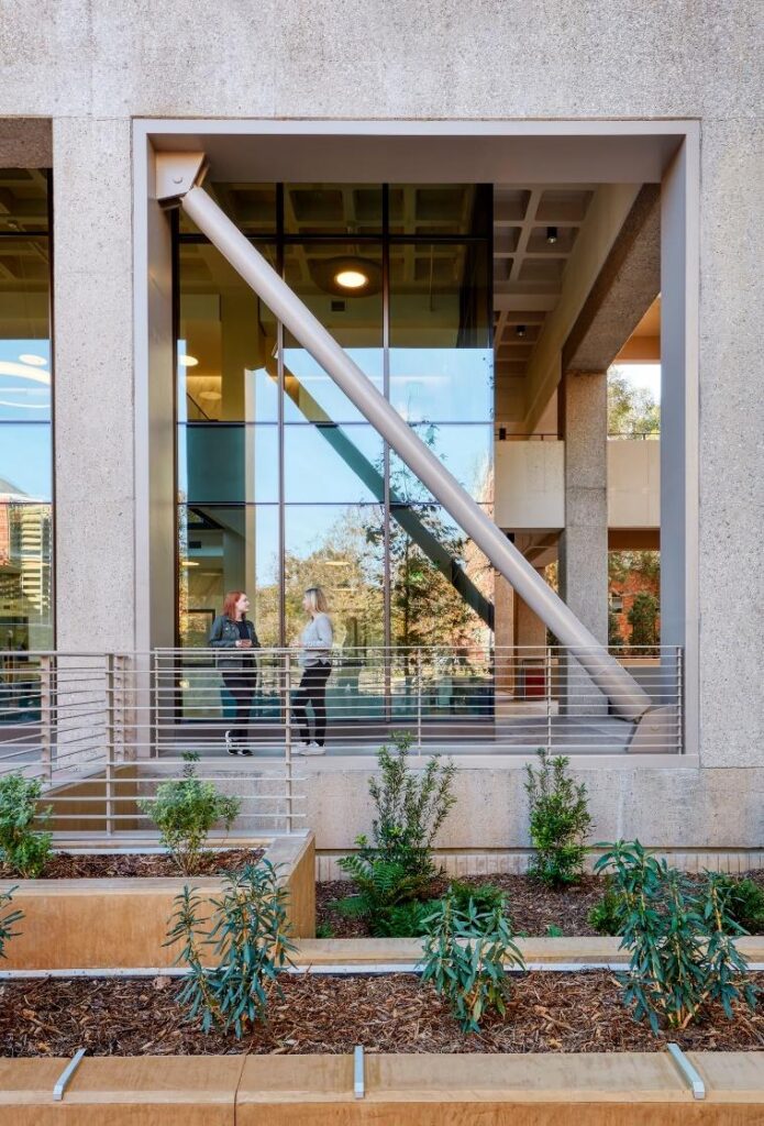 Taylor damper installed on exterior UCLA Pritzker Hall