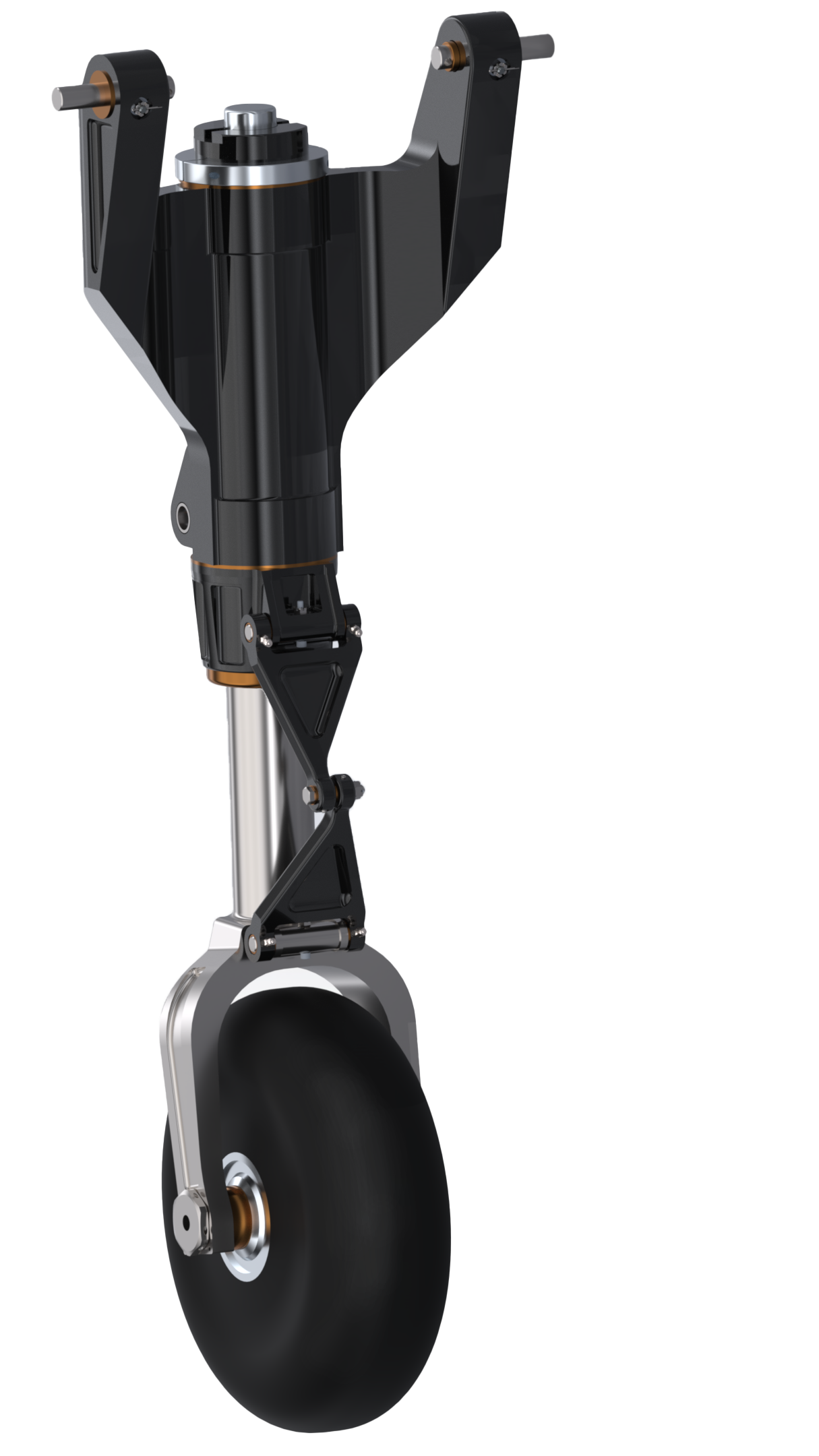 Nose landing gear strut with Taylor Devices products