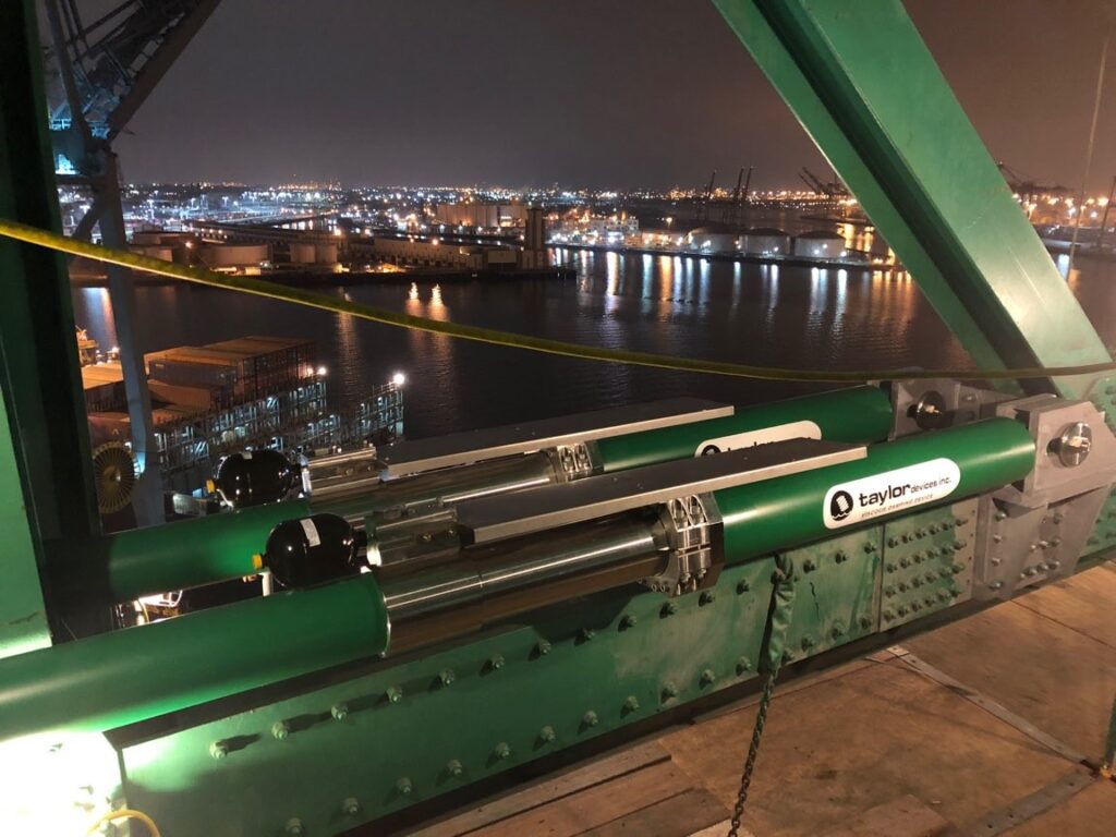 Taylor Devices dampers on the Vincent Thomas bridge